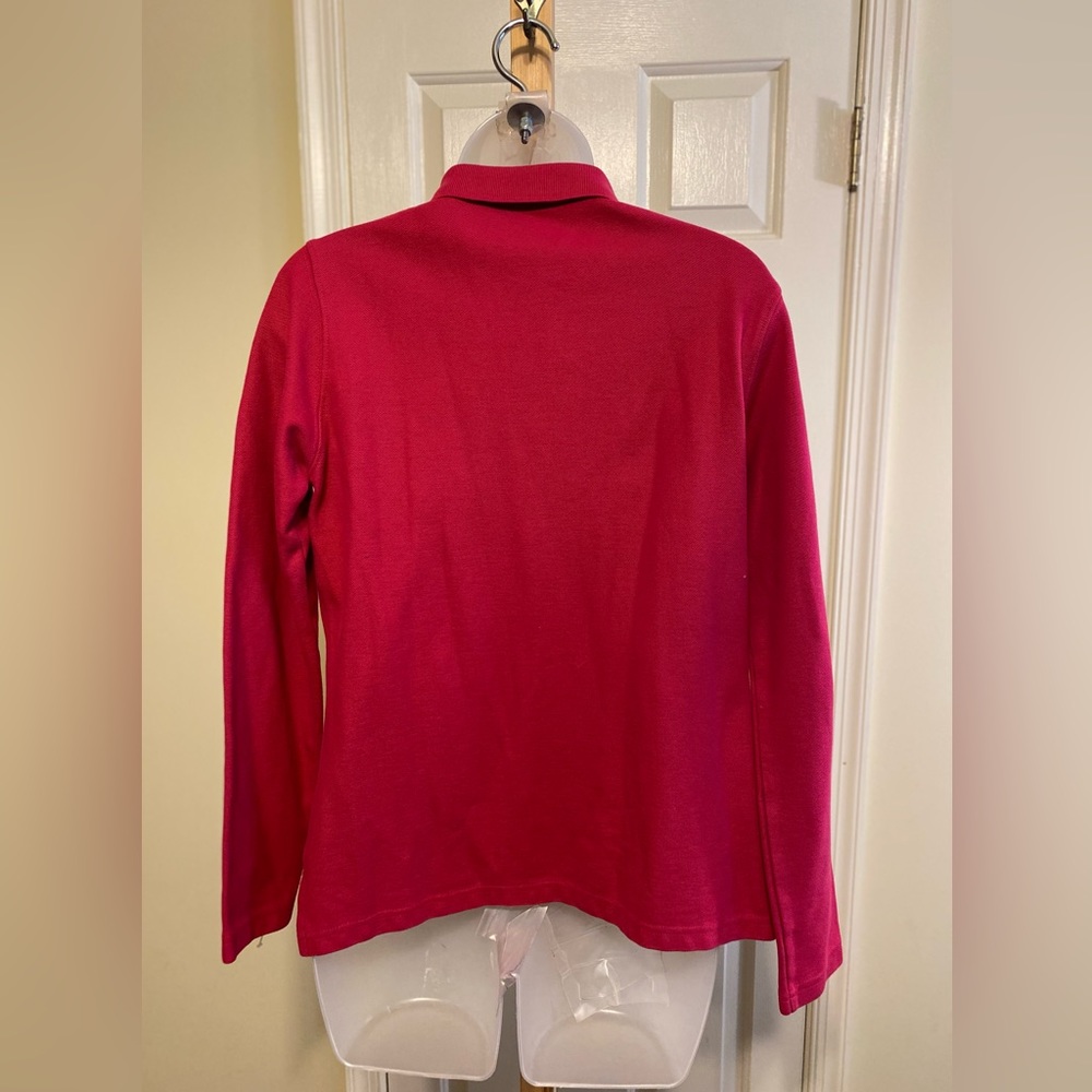 L.L. Bean - Woman’s fuchsia color long sleeve polo shirt, Size: S - Picture 2 of 5